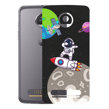 Motorola Phone Skins (All Models) - Astronaut Vibing Toon Running - Matte Finish (M-39) Motorola Moto Z2 Play