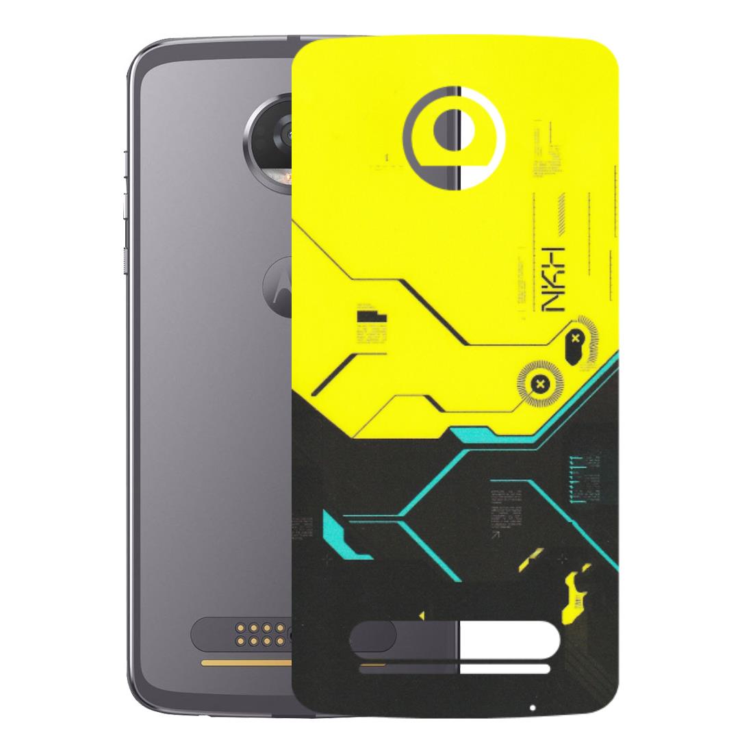 Motorola Phone Skins (All Models) - Black Yellow Technica - Matte Finish (M-53) Motorola Moto Z2 Play