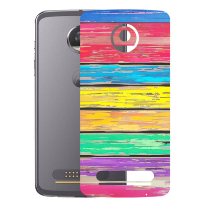 Motorola Phone Skins (All Models) - Multi Colour Wooden Wall - Matte Finish (M-96) Motorola Moto Z2 Play