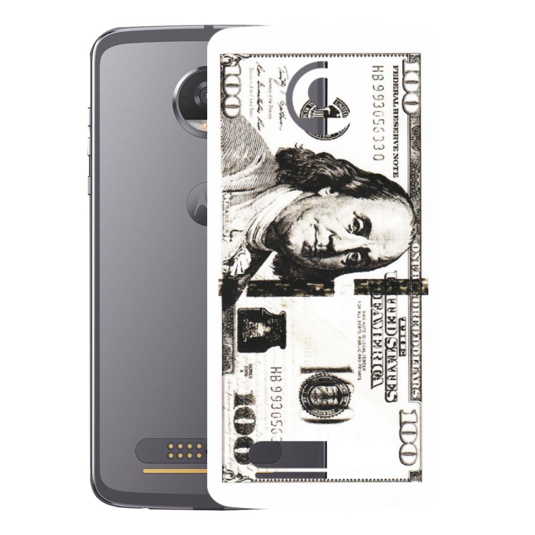 Motorola Phone Skins (All Models) - 100 Dollar Currency - Transparent Finish (T-01) Motorola Moto Z2 Play