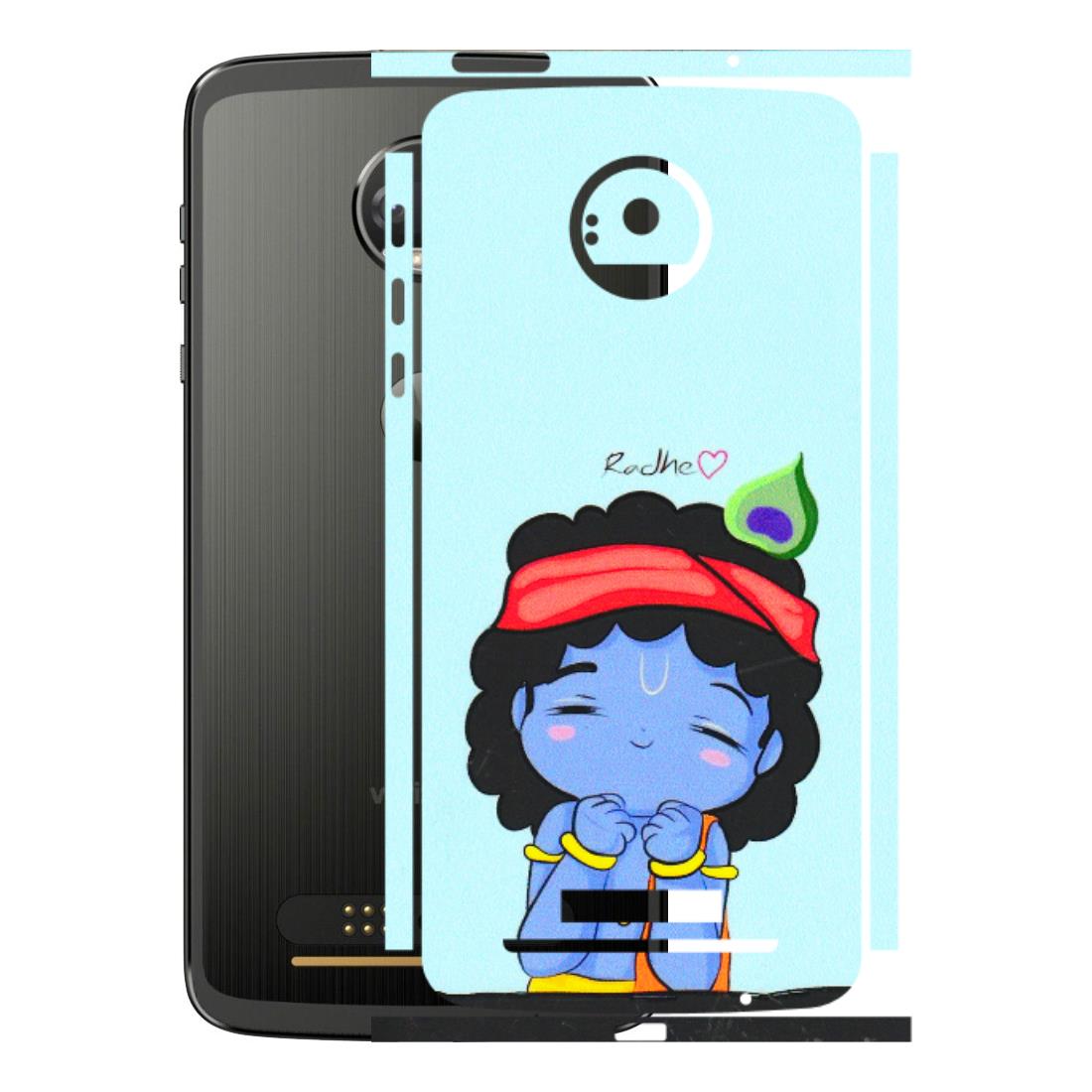 Motorola Phone Skins (All Models) - Radhe Radhe Cute Toon - 3D Embossed Finish (L-05) Motorola Moto Z