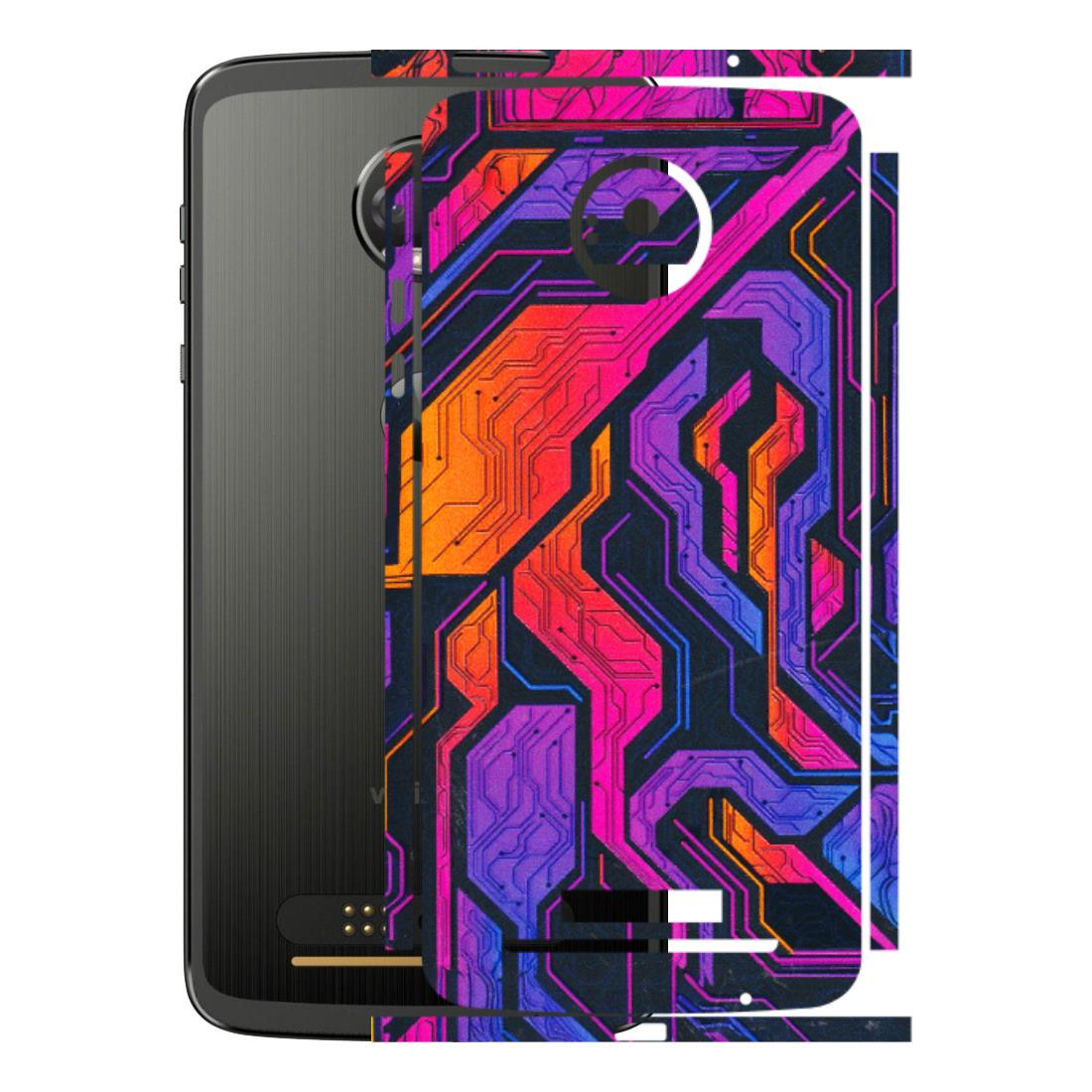 Motorola Phone Skins (All Models) - Tech Circuits Futuristic - 3D Embossed Finish (L-07) Motorola Moto Z