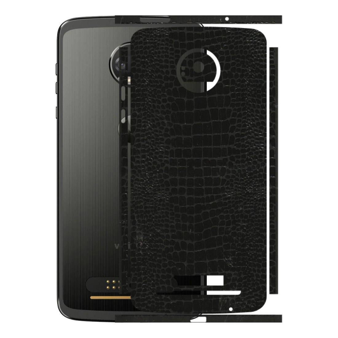Motorola Phone Skins (All Models) - Snake Leather Black - 3D Embossed Finish (L-107) Motorola Moto Z