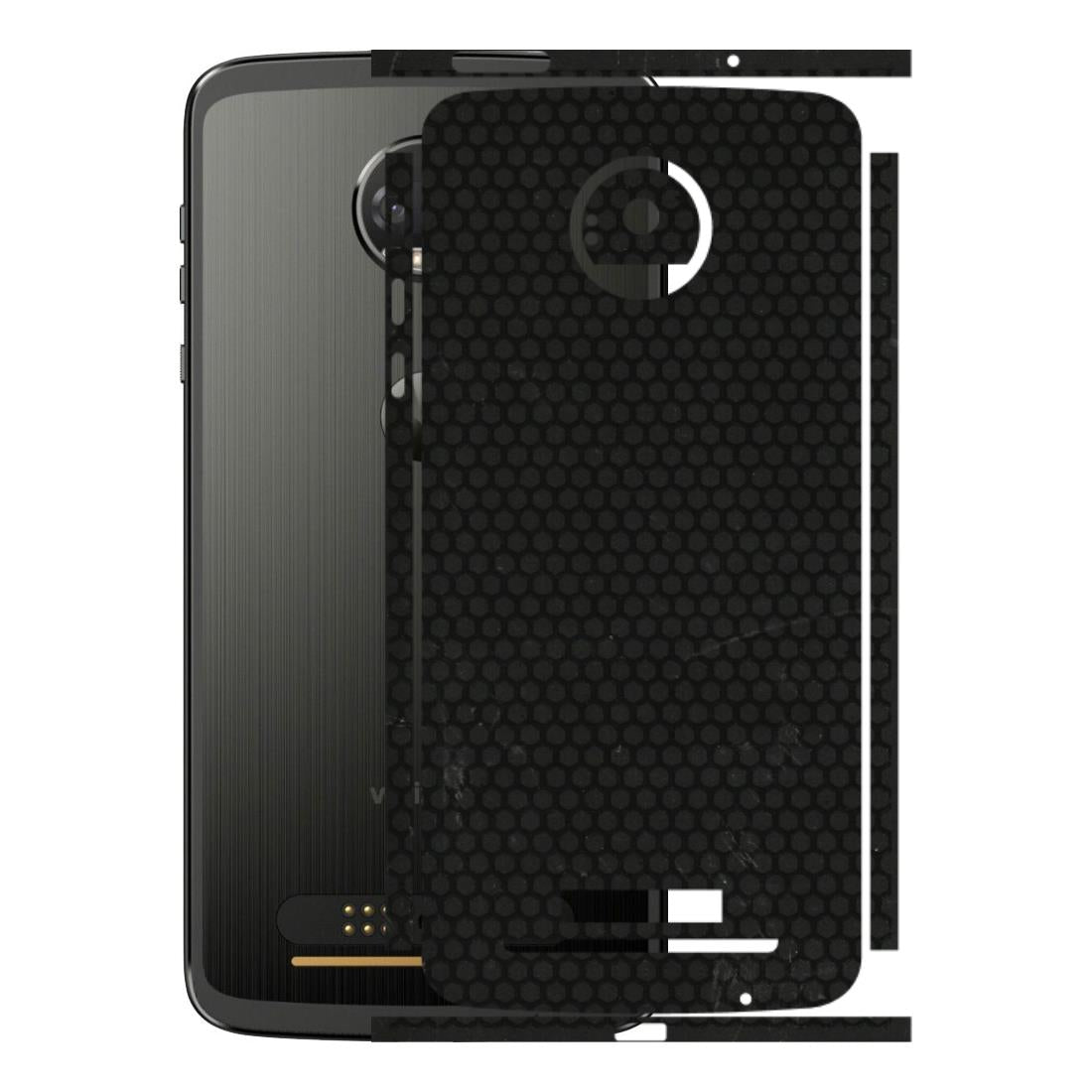 Motorola Phone Skins (All Models) - Black honeycomb - 3D Embossed Finish (L-114) Motorola Moto Z