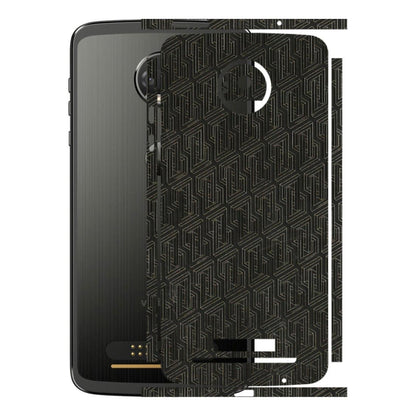 Motorola Phone Skins (All Models) - Black Abstract Pattern - 3D Embossed Finish (L-117) Motorola Moto Z