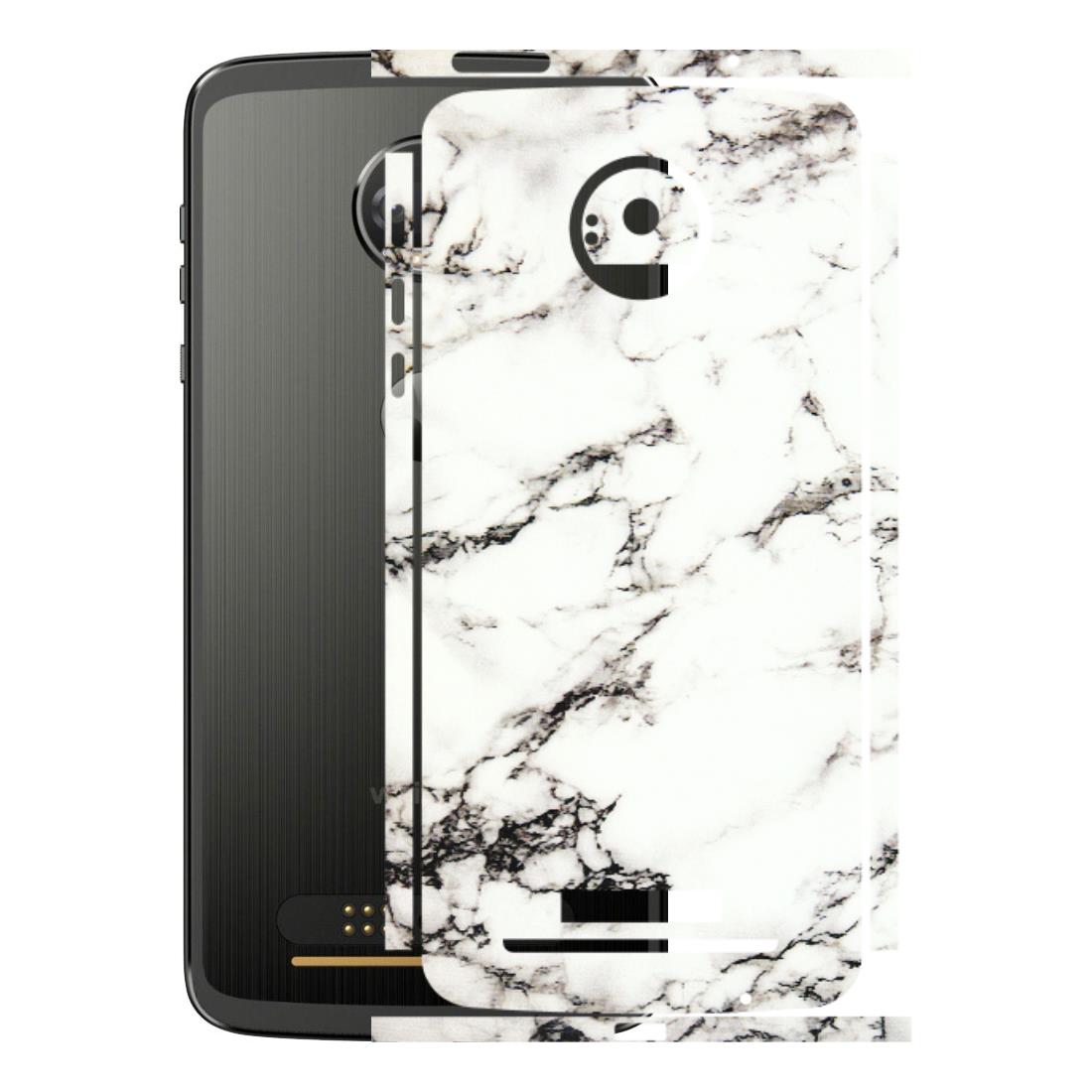 Motorola Phone Skins (All Models) - Black and White Marble Texture - 3D Embossed Finish (L-124) Motorola Moto Z