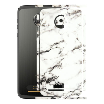 Motorola Phone Skins (All Models) - Black and White Marble Texture - 3D Embossed Finish (L-124) Motorola Moto Z