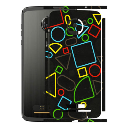 Motorola Phone Skins (All Models) - Black Shapes - 3D Embossed Finish (L-131) Motorola Moto Z