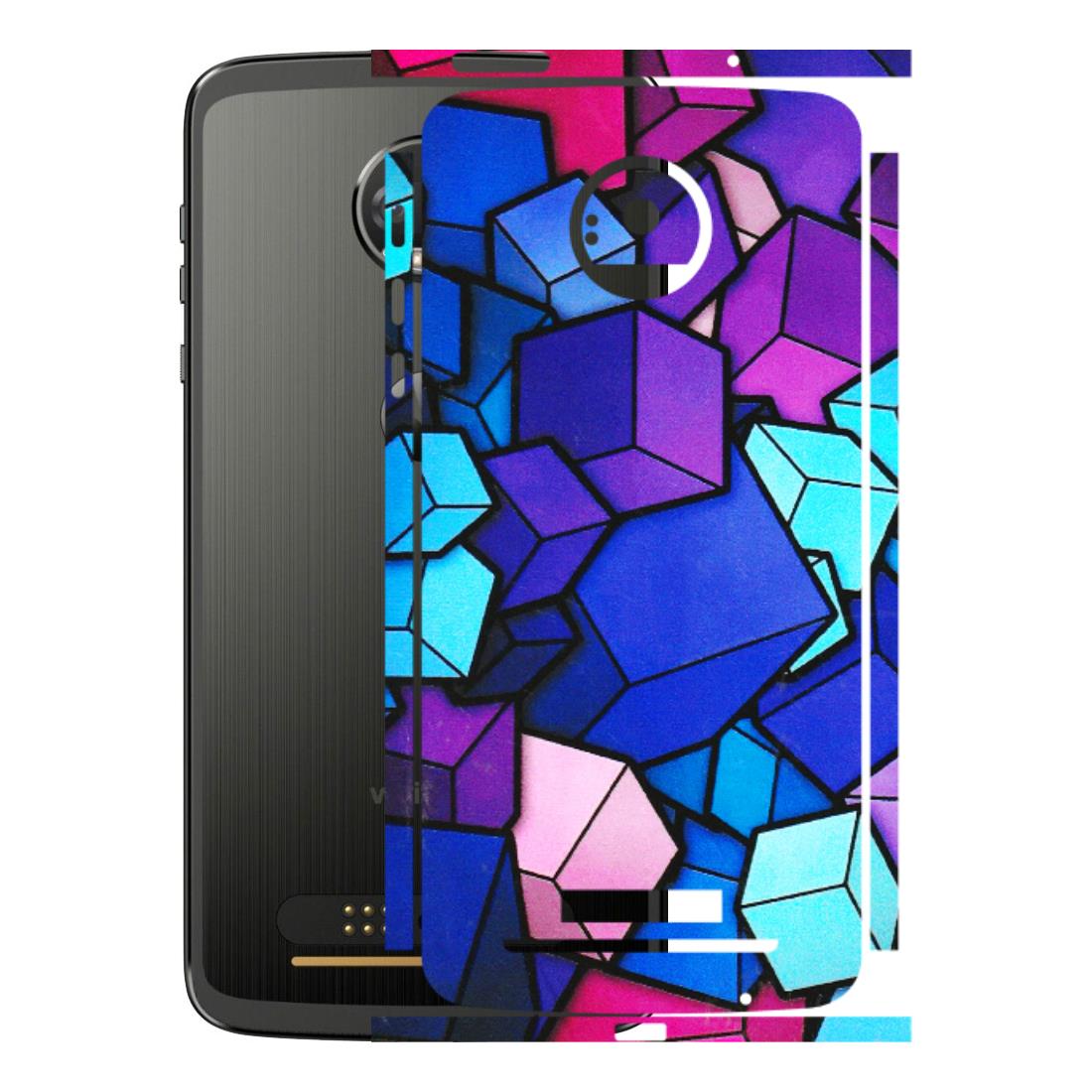 Motorola Phone Skins (All Models) - Cube Doodle - 3D Embossed Finish (L-141) Motorola Moto Z