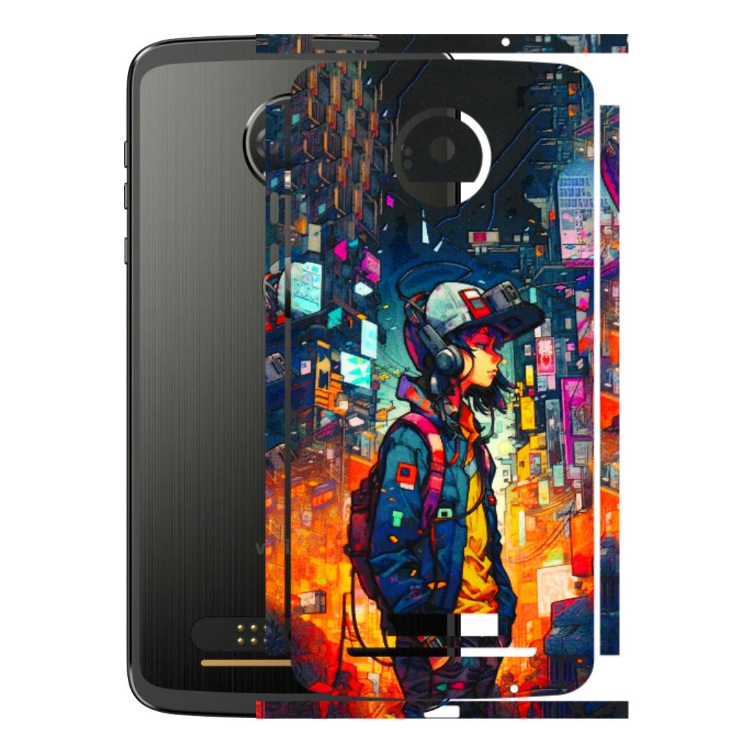 Motorola Phone Skins (All Models) - Street Anime Guy - 3D Embossed Finish (L-158) Motorola Moto Z