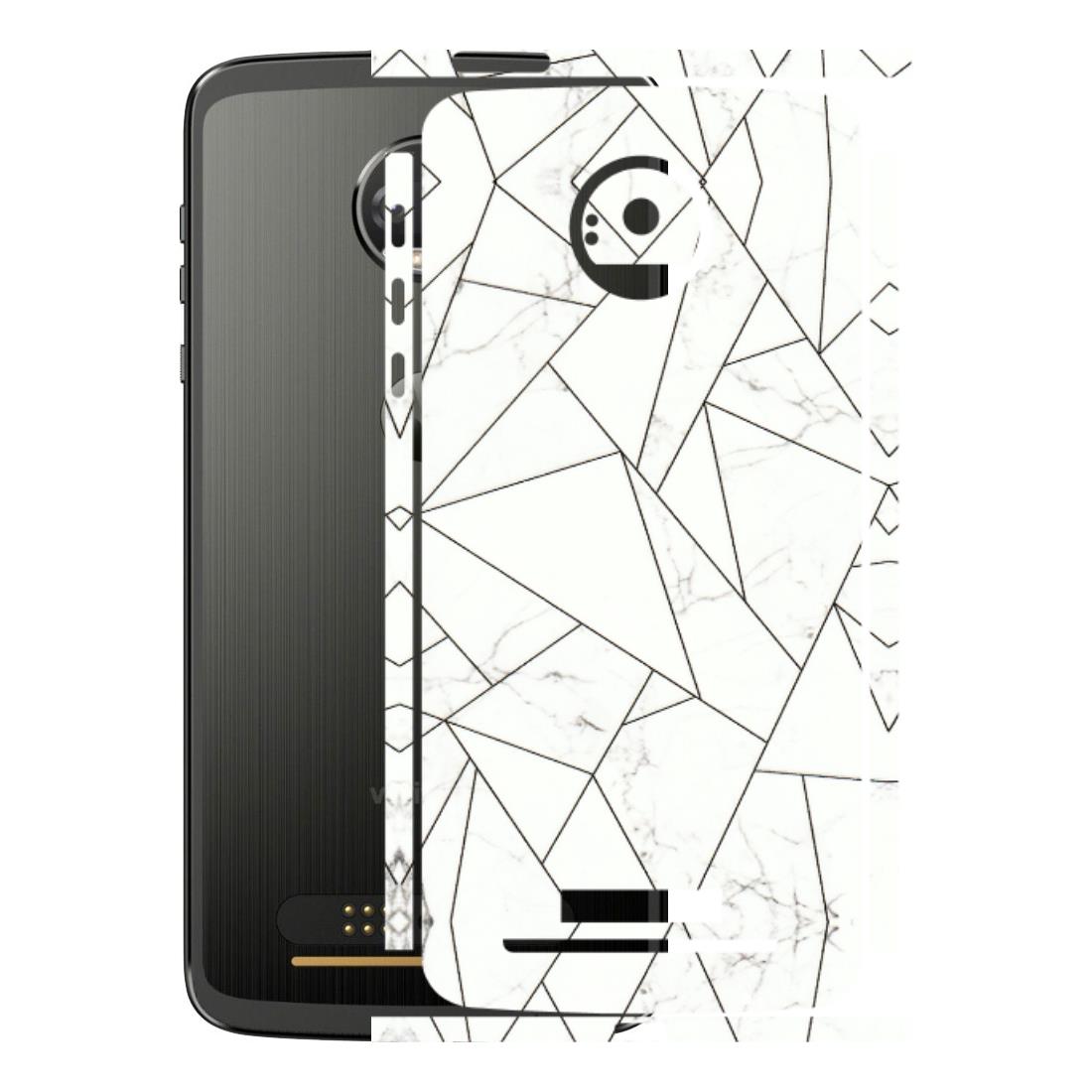 Motorola Phone Skins (All Models) - Luxury White Marble Effect - 3D Embossed Finish (L-168) Motorola Moto Z