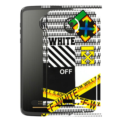 Motorola Phone Skins (All Models) - White Off Abstract - 3D Embossed Finish (L-172) Motorola Moto Z