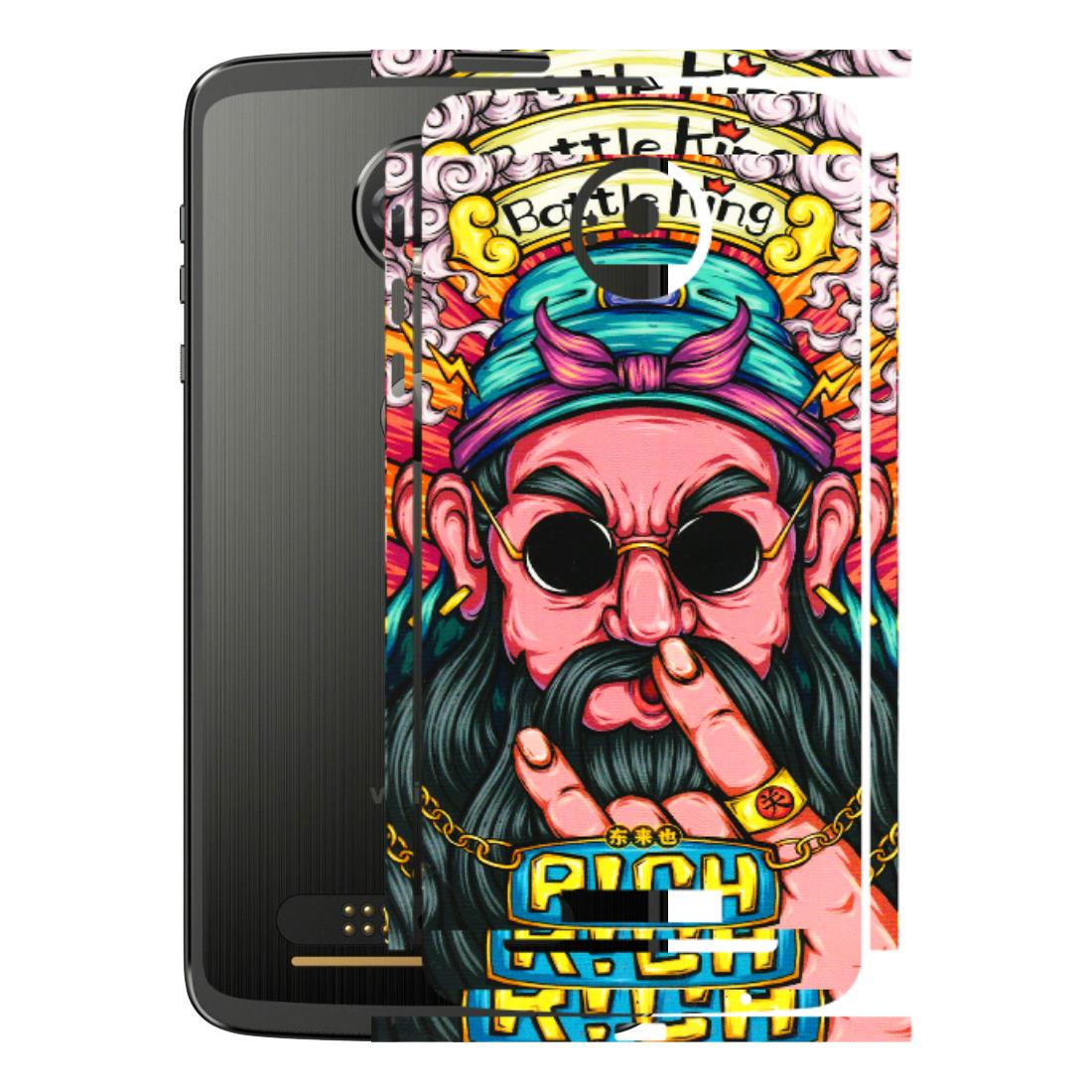 Motorola Phone Skins (All Models) - Battle King Dude Face - 3D Embossed Finish (L-178) Motorola Moto Z