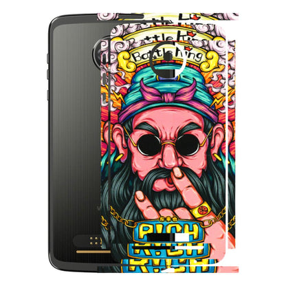 Motorola Phone Skins (All Models) - Battle King Dude Face - 3D Embossed Finish (L-178) Motorola Moto Z