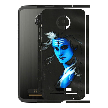 Motorola Phone Skins (All Models) - Har Har Mahadev Blue/Black - 3D Embossed Finish (L-185) Motorola Moto Z