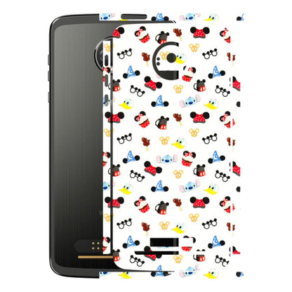 Motorola Phone Skins (All Models) - Minnie Mouse & Donald Doodles s - 3D Embossed Finish (L-194) Motorola Moto Z