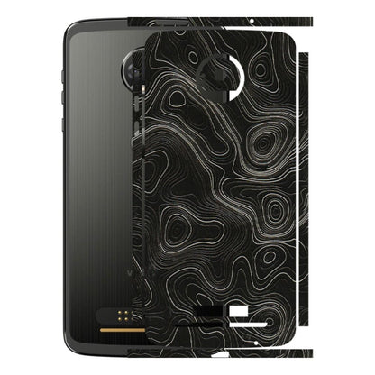 Motorola Phone Skins (All Models) - Black Swirl - 3D Embossed Finish (L-196) Motorola Moto Z