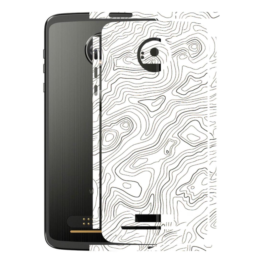 Motorola Phone Skins (All Models) - White Black Swirls - 3D Embossed Finish (L-219) Motorola Moto Z