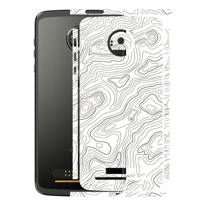 Motorola Phone Skins (All Models) - White Black Swirls - 3D Embossed Finish (L-219) Motorola Moto Z