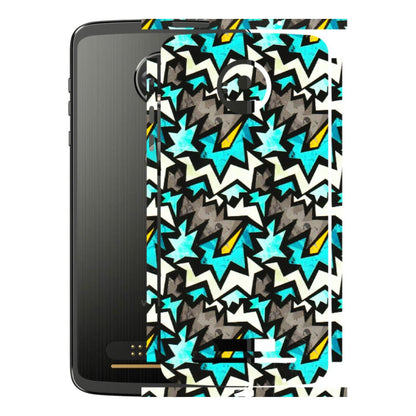 Motorola Phone Skins (All Models) - Funky Zig Zag - 3D Embossed Finish (L-223) Motorola Moto Z