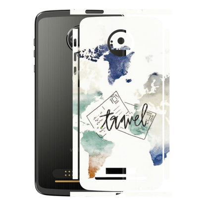 Motorola Phone Skins (All Models) - Travel The World - 3D Embossed Finish (L-232) Motorola Moto Z