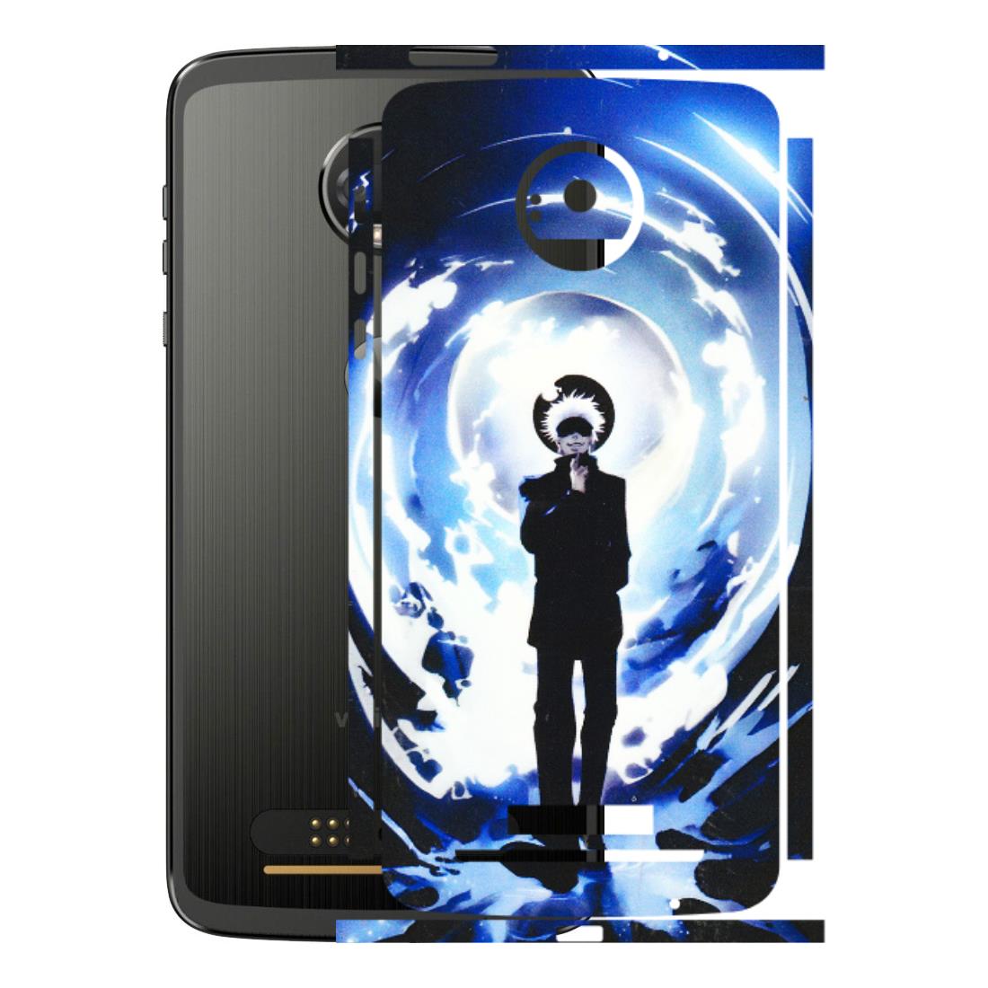 Motorola Phone Skins (All Models) - Satoru Gojo Dark Blue - 3D Embossed Finish (L-235) Motorola Moto Z