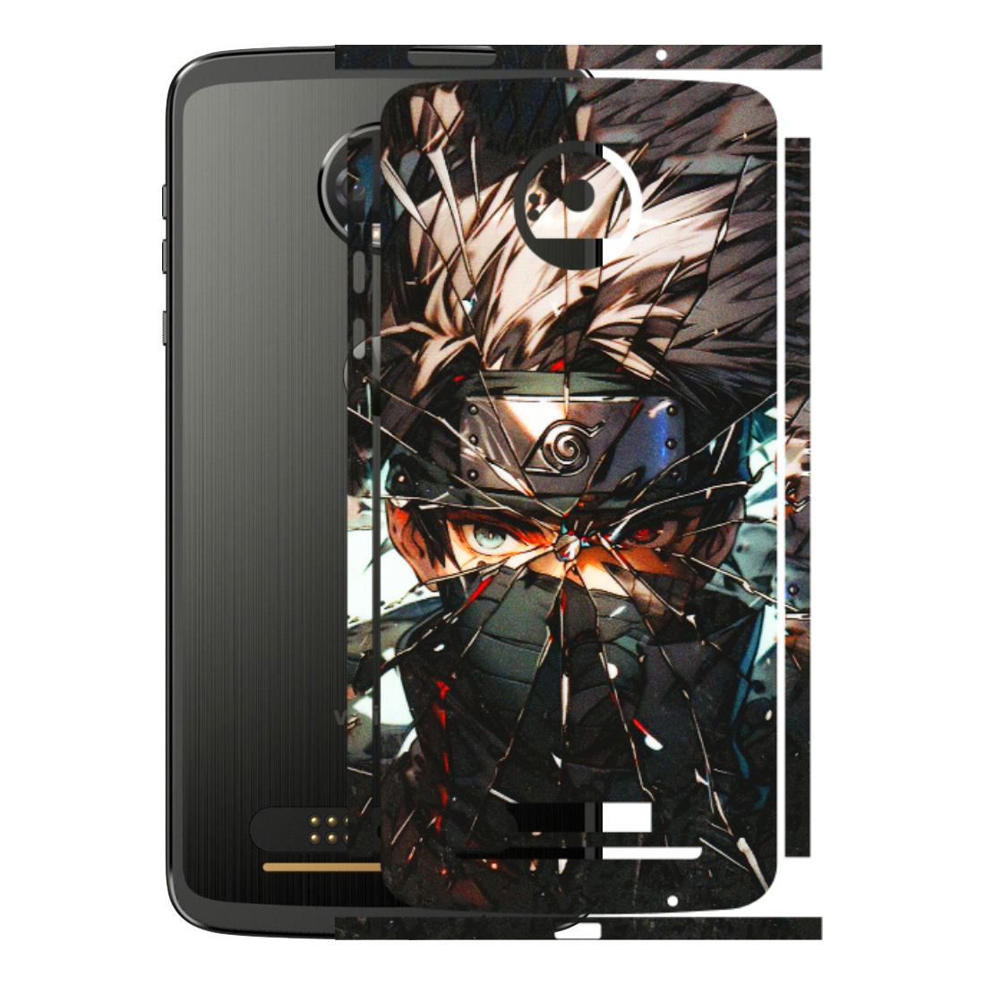 Motorola Phone Skins (All Models) - Kakashi Shattered Glass Effect - 3D Embossed Finish (L-237) Motorola Moto Z
