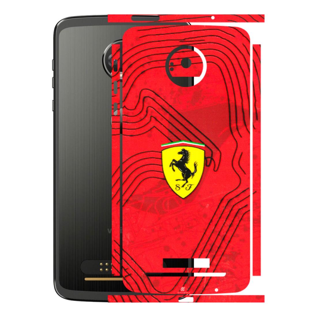 Motorola Phone Skins (All Models) - Red Ferrari Logo Stylish - 3D Embossed Finish (L-238) Motorola Moto Z