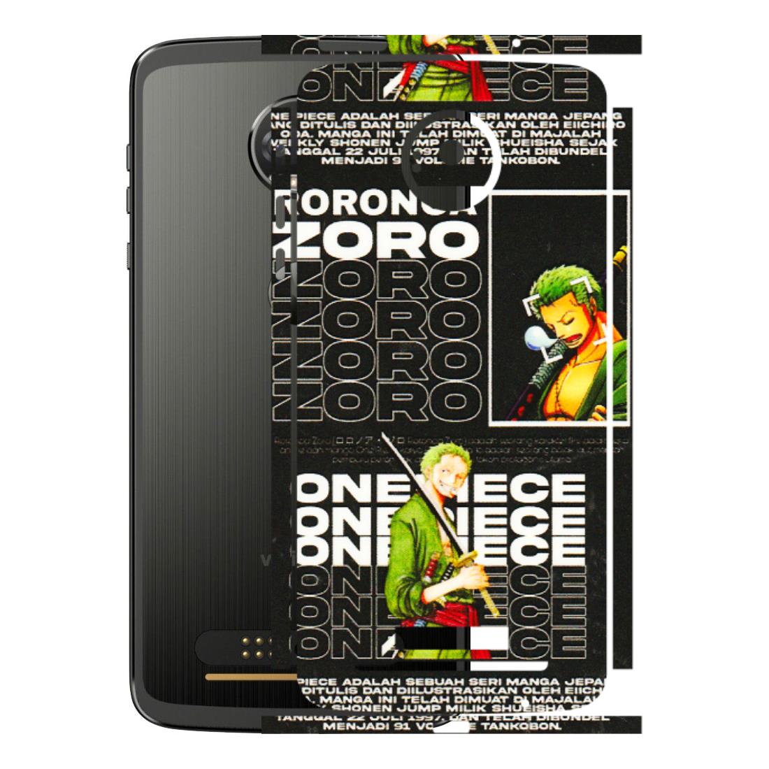 Motorola Phone Skins (All Models) - One Piece Zoro - 3D Embossed Finish (L-250) Motorola Moto Z
