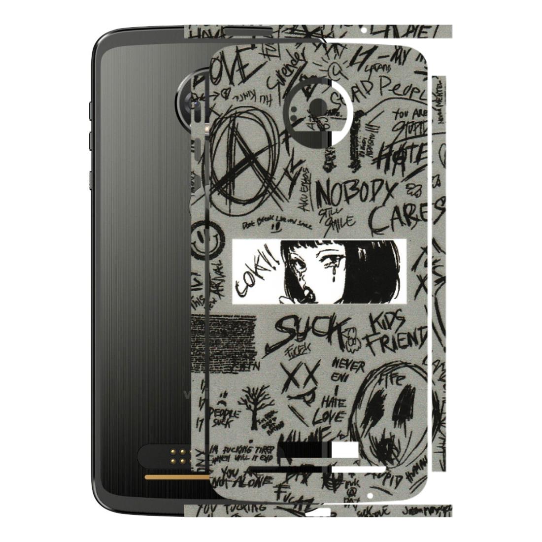 Motorola Phone Skins (All Models) - Never Have Love Anime - 3D Embossed Finish (L-260) Motorola Moto Z
