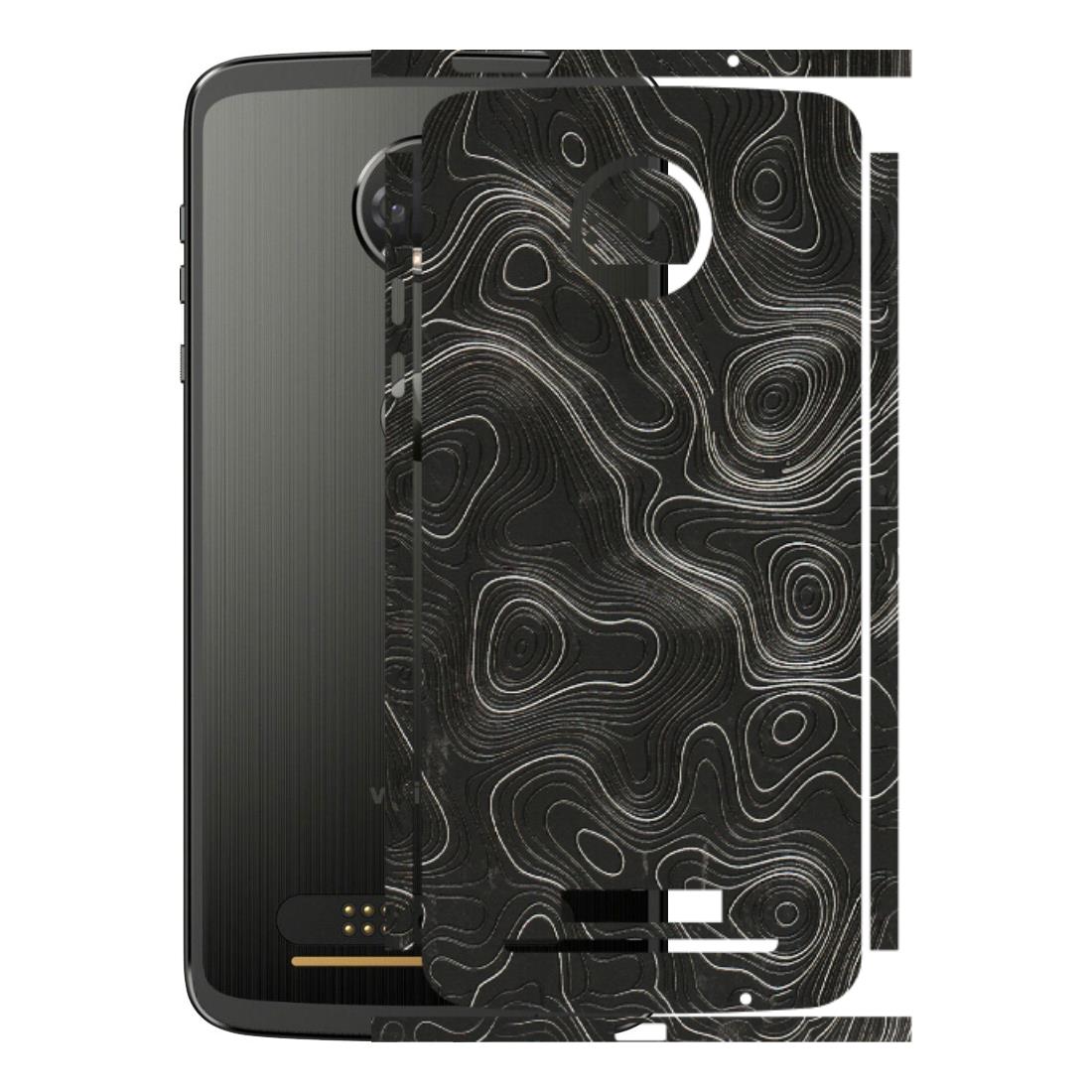 Motorola Phone Skins (All Models) - Abstract White Line Map - 3D Embossed Finish (L-269) Motorola Moto Z