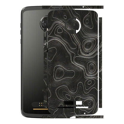 Motorola Phone Skins (All Models) - Abstract White Line Map - 3D Embossed Finish (L-269) Motorola Moto Z