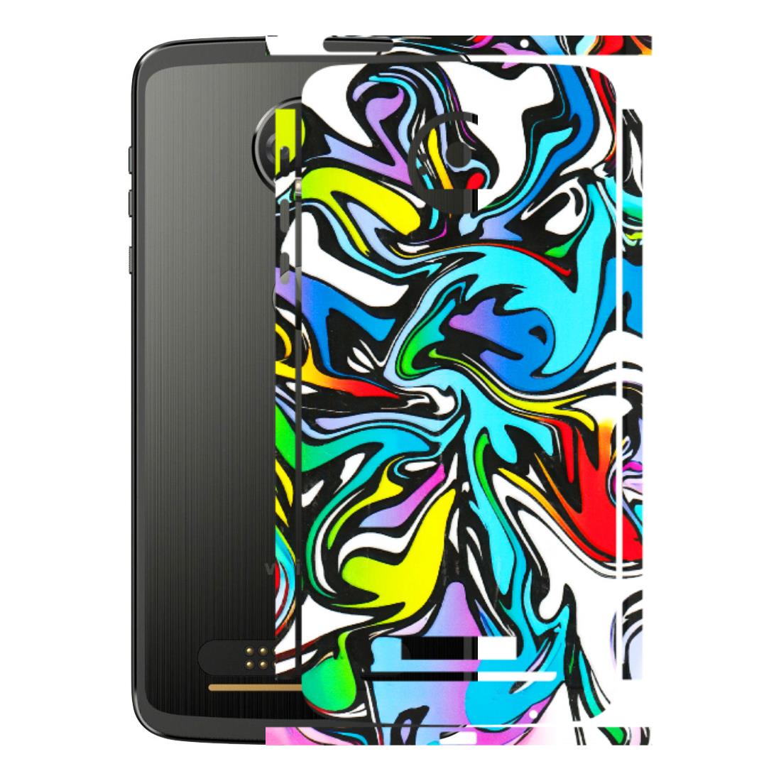 Motorola Phone Skins (All Models) - Abstract Colour Paints - 3D Embossed Finish (L-271) Motorola Moto Z