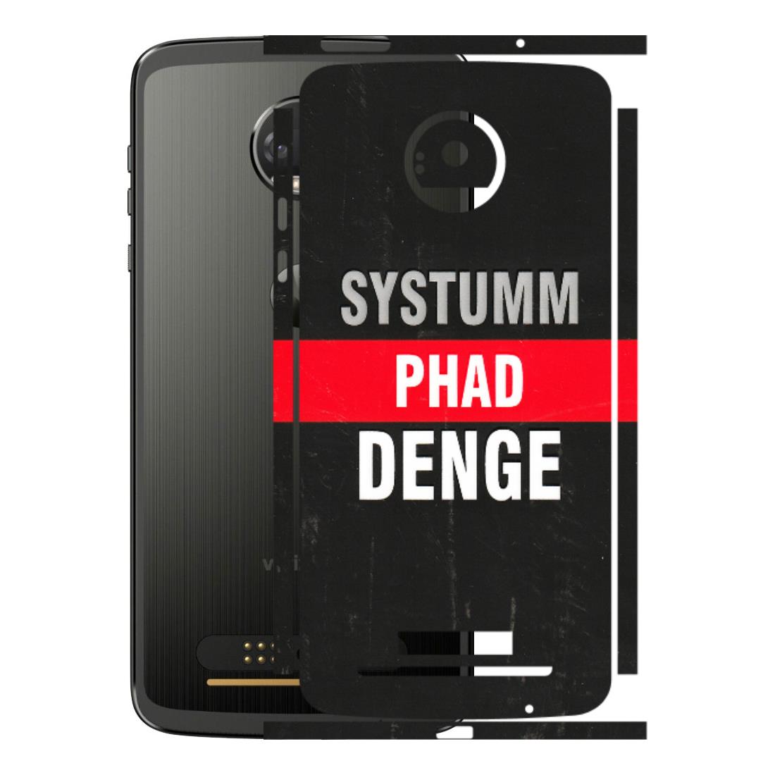 Motorola Phone Skins (All Models) - Systumm Phad Denge - 3D Embossed Finish (L-278) Motorola Moto Z