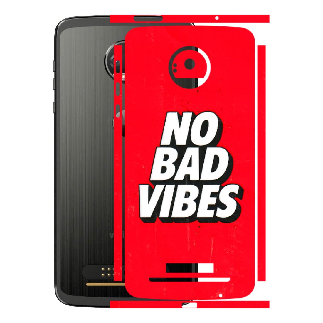 Motorola Phone Skins (All Models) - No Bad Vibes - 3D Embossed Finish (L-280) Motorola Moto Z