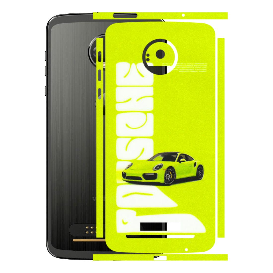 Motorola Phone Skins (All Models) - Lime Green Porche - 3D Embossed Finish (L-30) Motorola Moto Z