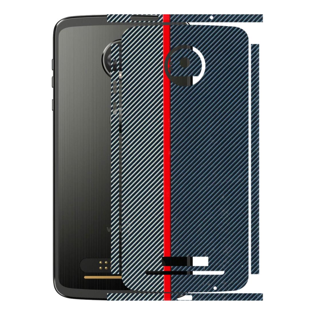 Motorola Phone Skins (All Models) - Blue Sober Lines - 3D Embossed Finish (L-305) Motorola Moto Z