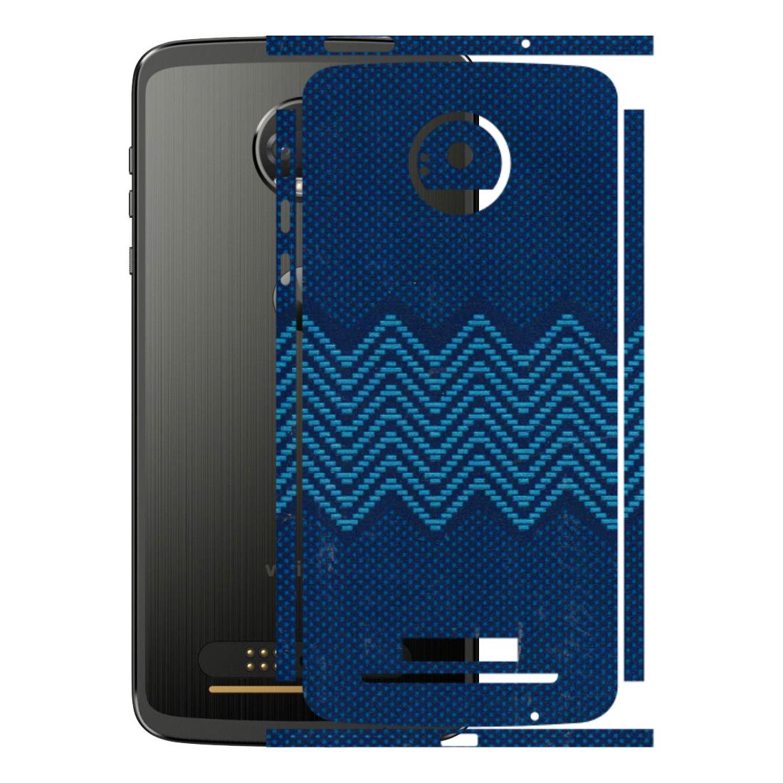 Motorola Phone Skins (All Models) - Blue Sober Waves - 3D Embossed Finish (L-306) Motorola Moto Z