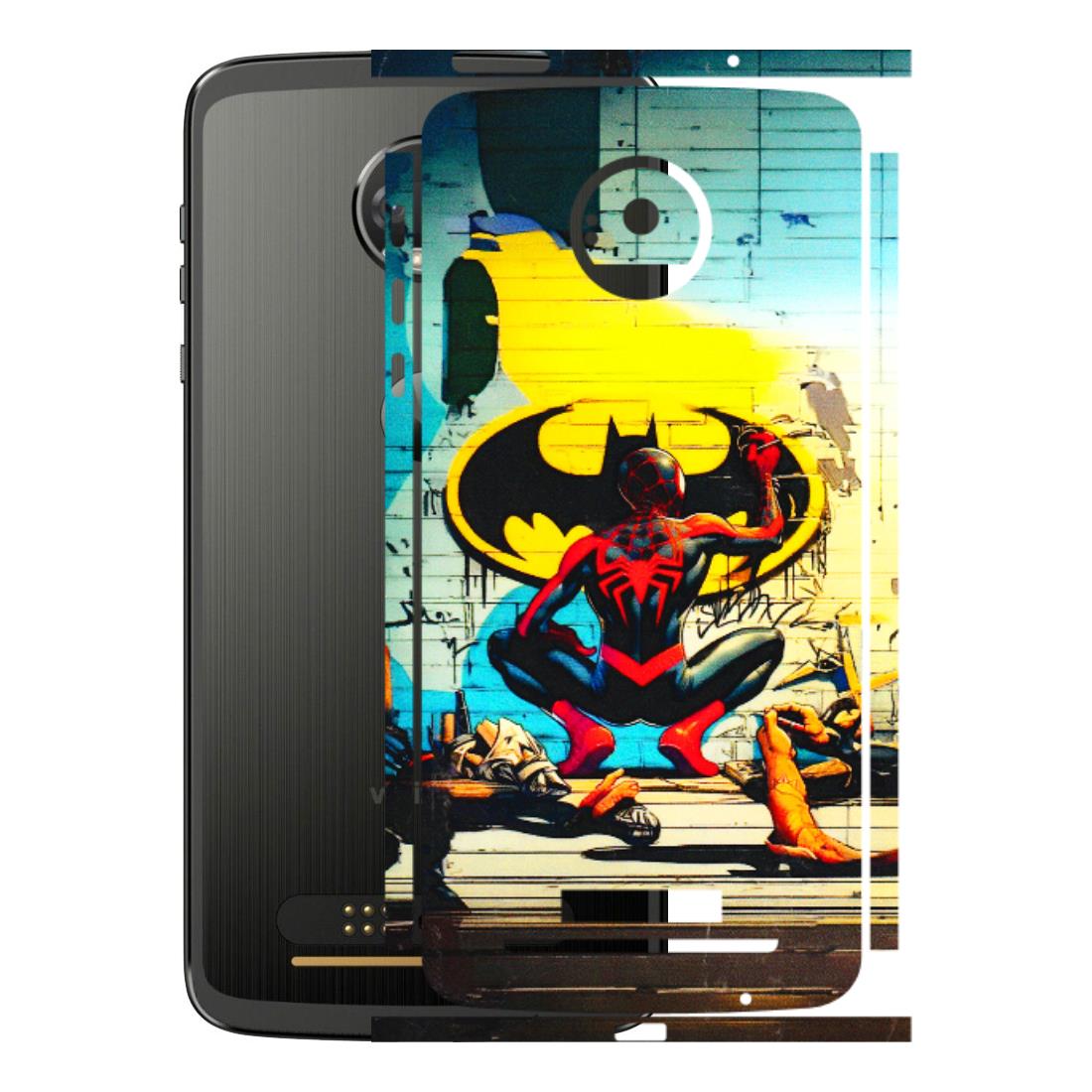 Motorola Phone Skins (All Models) - New Spiderman Bat Logo - 3D Embossed Finish (L-309) Motorola Moto Z
