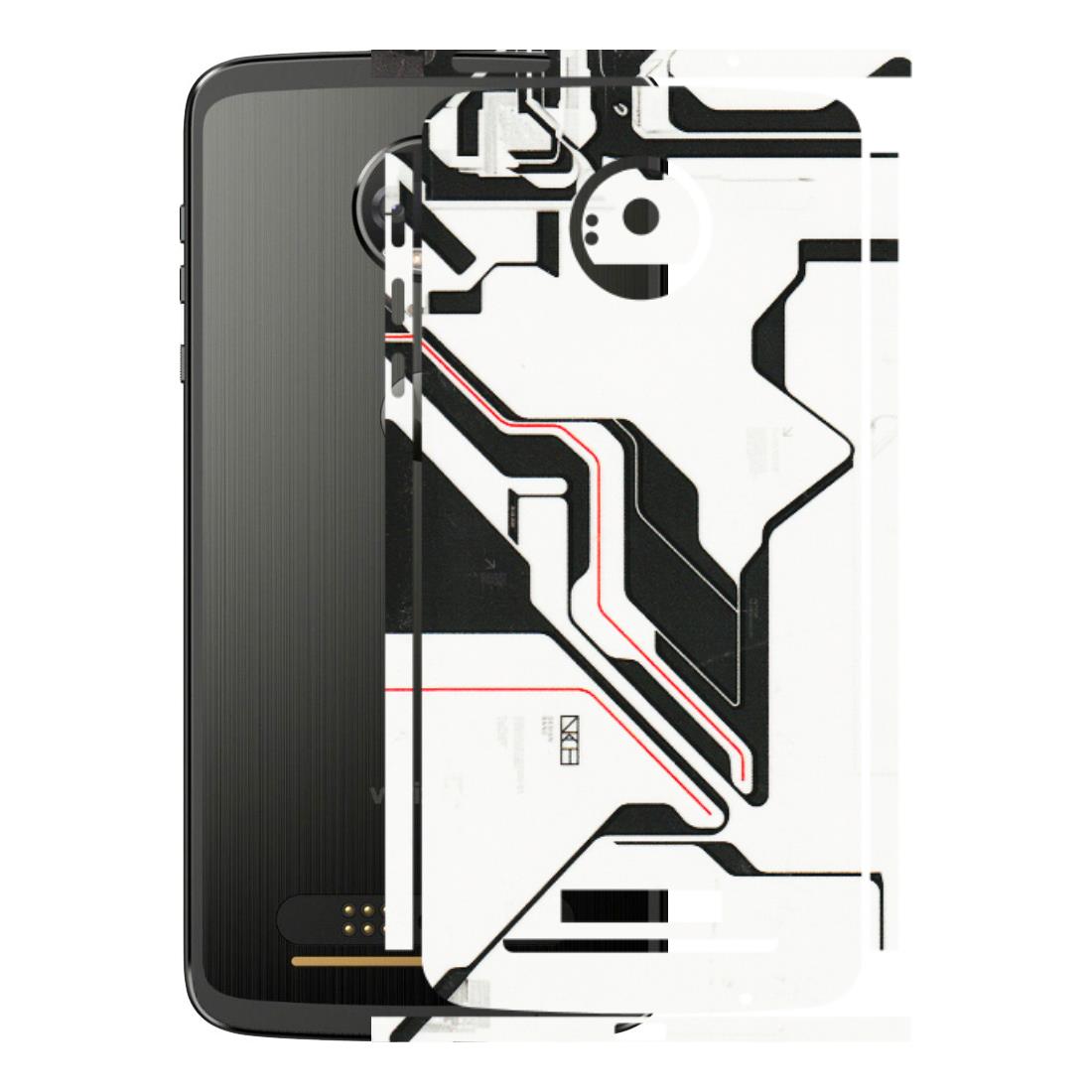 Motorola Phone Skins (All Models) - White Techy Logo - 3D Embossed Finish (L-312) Motorola Moto Z