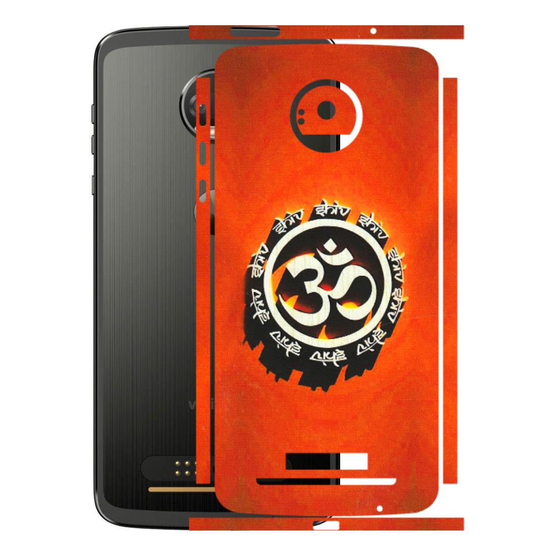 Motorola Phone Skins (All Models) - Aum Shiv Orange - 3D Embossed Finish (L-32) Motorola Moto Z