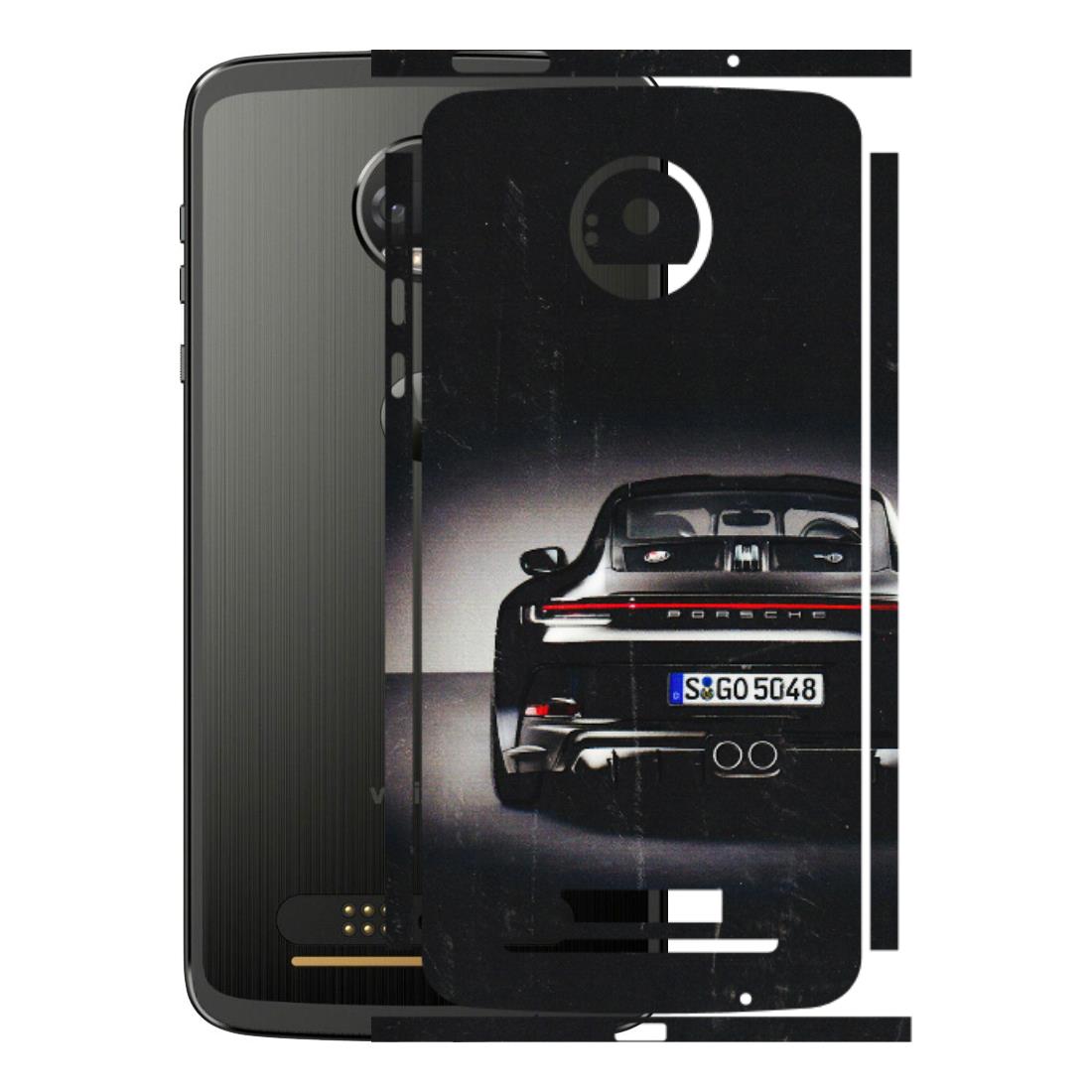 Motorola Phone Skins (All Models) - New Black Porsche GT3 - 3D Embossed Finish (L-327) Motorola Moto Z