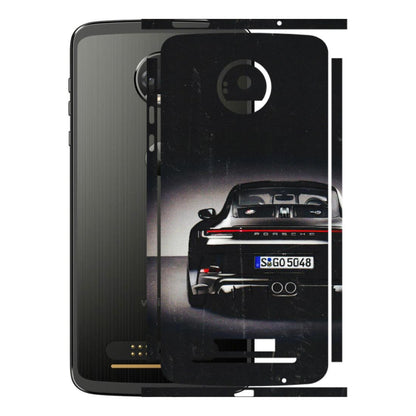 Motorola Phone Skins (All Models) - New Black Porsche GT3 - 3D Embossed Finish (L-327) Motorola Moto Z