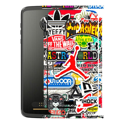 Motorola Phone Skins (All Models) - Multi Brands Sticker Graffiti - 3D Embossed Finish (L-37) Motorola Moto Z