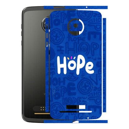 Motorola Phone Skins (All Models) - Hope Doodles Blue - 3D Embossed Finish (L-43) Motorola Moto Z