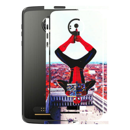 Motorola Phone Skins (All Models) - Spiderman Hanging - 3D Embossed Finish (L-53) Motorola Moto Z