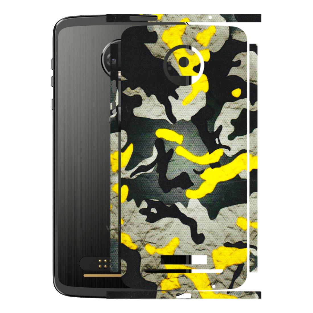 Motorola Phone Skins (All Models) - Yellow Camouflage - 3D Embossed Finish (L-61) Motorola Moto Z