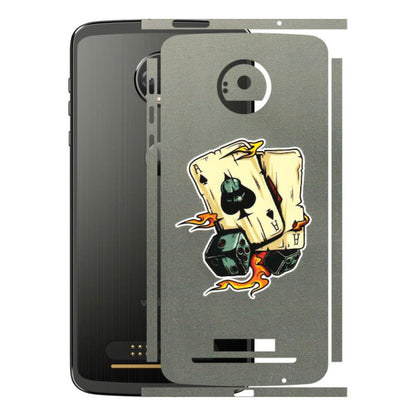 Motorola Phone Skins (All Models) - Grey Cards Of Ace - 3D Embossed Finish (L-77) Motorola Moto Z