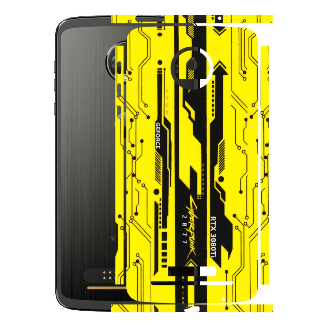 Motorola Phone Skins (All Models) - Yellow Cyberpunk - 3D Embossed Finish (L-93) Motorola Moto Z
