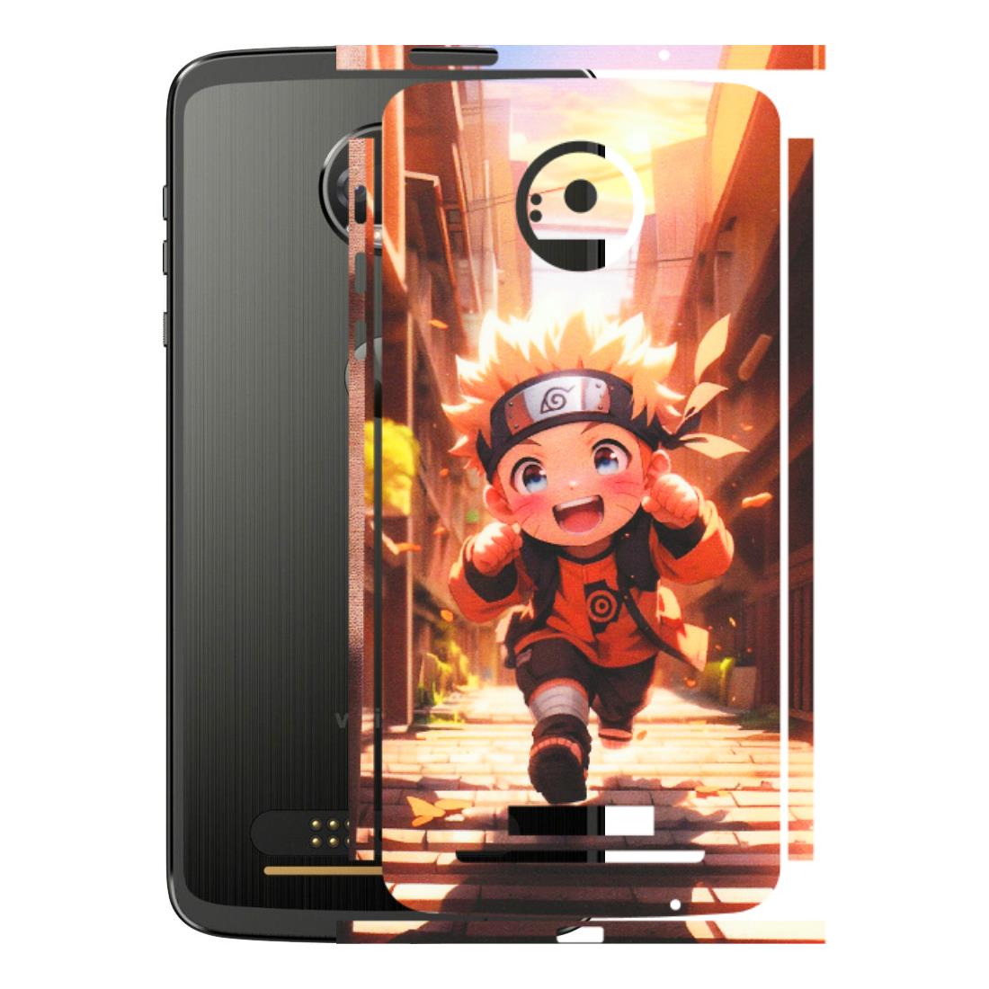 Motorola Phone Skins (All Models) - Naruto Cute Toon Running - Matte Finish (M-04) Motorola Moto Z
